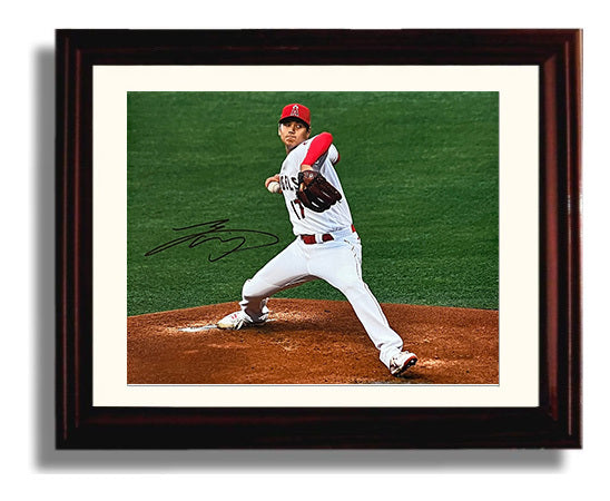 Ohtani pitching - Pitching Baseball Wall Art 8x10 Beveled Frame wall art print – Baseball Wall Art decor