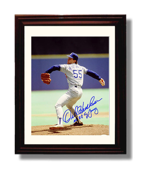 Orel Hershiser - Los Angeles Legend NL Cy Young 1988 Pitch Baseball Wall Art 8x10 Beveled Frame wall art print – Baseball Wall Art decor
