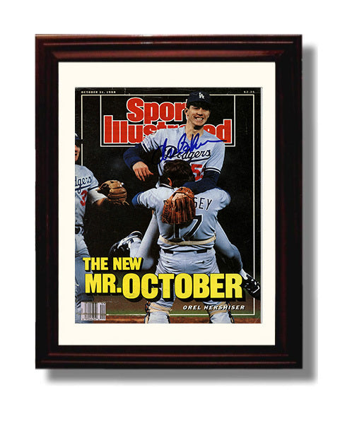 Orel Hershiser - Mr October Celebration SI Cover 1988 Baseball Wall Art 8x10 Beveled Frame wall art print – Baseball Wall Art decor