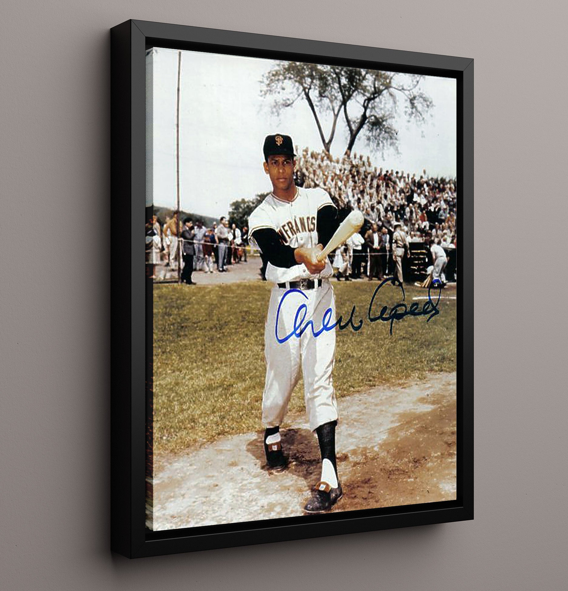 Orlando Cepeda - San Francisco Baseball Classic Swing Wall Art 16x20 Framed Canvas wall art print – Baseball Wall Art decor