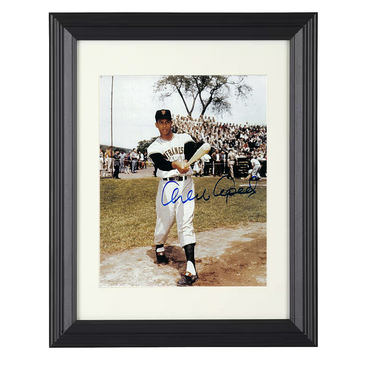 Orlando Cepeda - San Francisco Baseball Classic Swing 8x10 black beveled framed baseball wall art