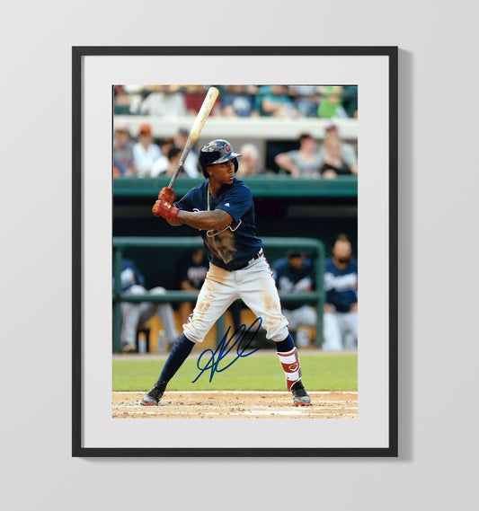 Ozzie Albies - Atlanta Baseball At Bat Focus 8x10 Canvas baseball wall art