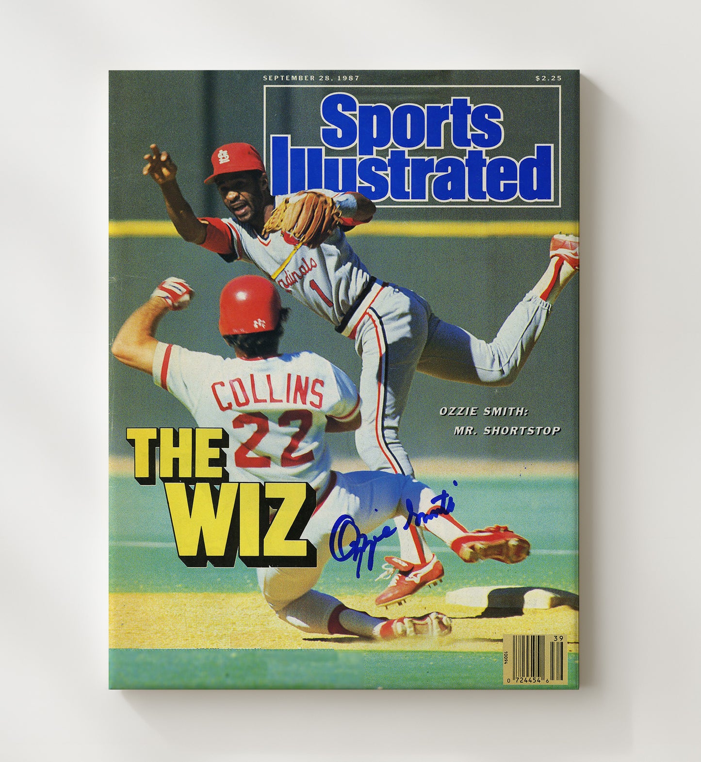 Ozzie Smith - SI The Wiz defensive brilliance 1987 Baseball Wall Art 20x24 Canvas wall art print – Baseball Wall Art decor