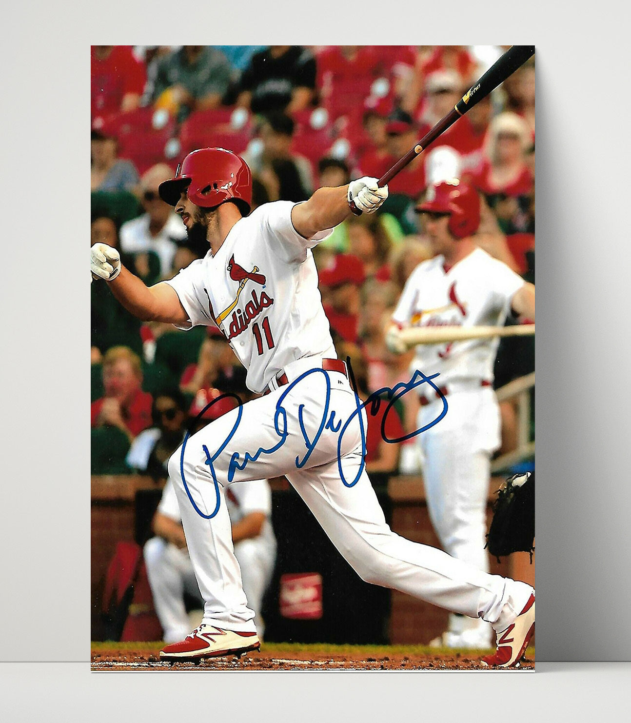 Paul DeJong - St Louis Baseball Field Action Wall Art 16x20 Unframed Print wall art print – Baseball Wall Art decor