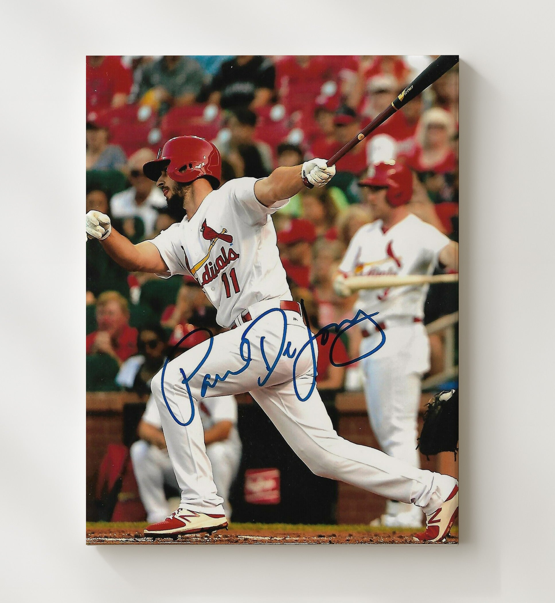 Paul DeJong - St Louis Baseball Field Action Wall Art 20x24 Canvas wall art print – Baseball Wall Art decor