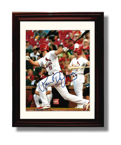 Paul DeJong - St Louis Baseball Field Action Wall Art 8x10 Beveled Frame wall art print – Baseball Wall Art decor
