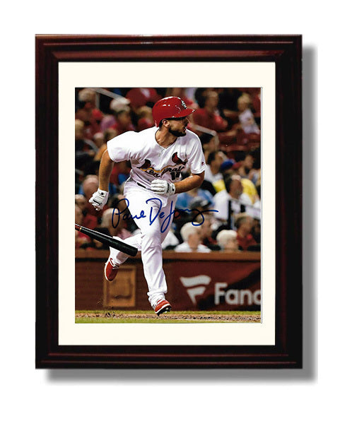 Paul DeJong - St Louis Baseball Infield Sprint Action Wall Art 8x10 Beveled Frame wall art print – Baseball Wall Art decor
