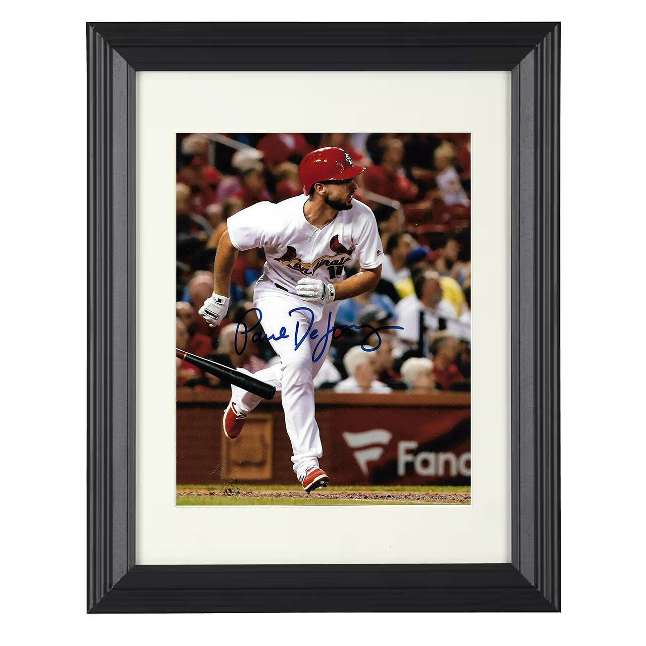 Paul DeJong - St Louis Baseball Infield Sprint Action 8x10 black beveled framed baseball wall art