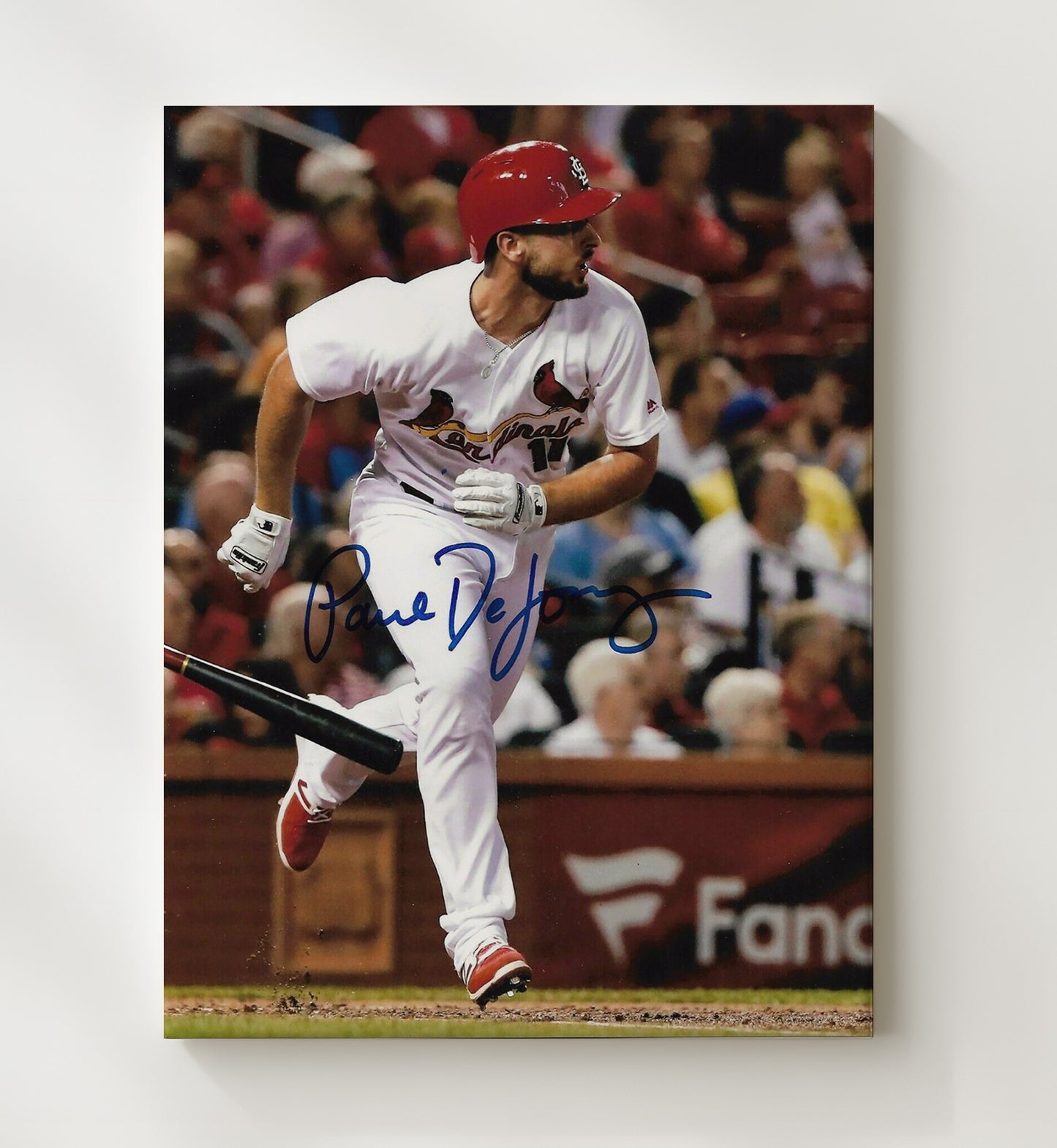 Paul DeJong - St Louis Baseball Infield Sprint Action Wall Art 20x24 Canvas wall art print – Baseball Wall Art decor