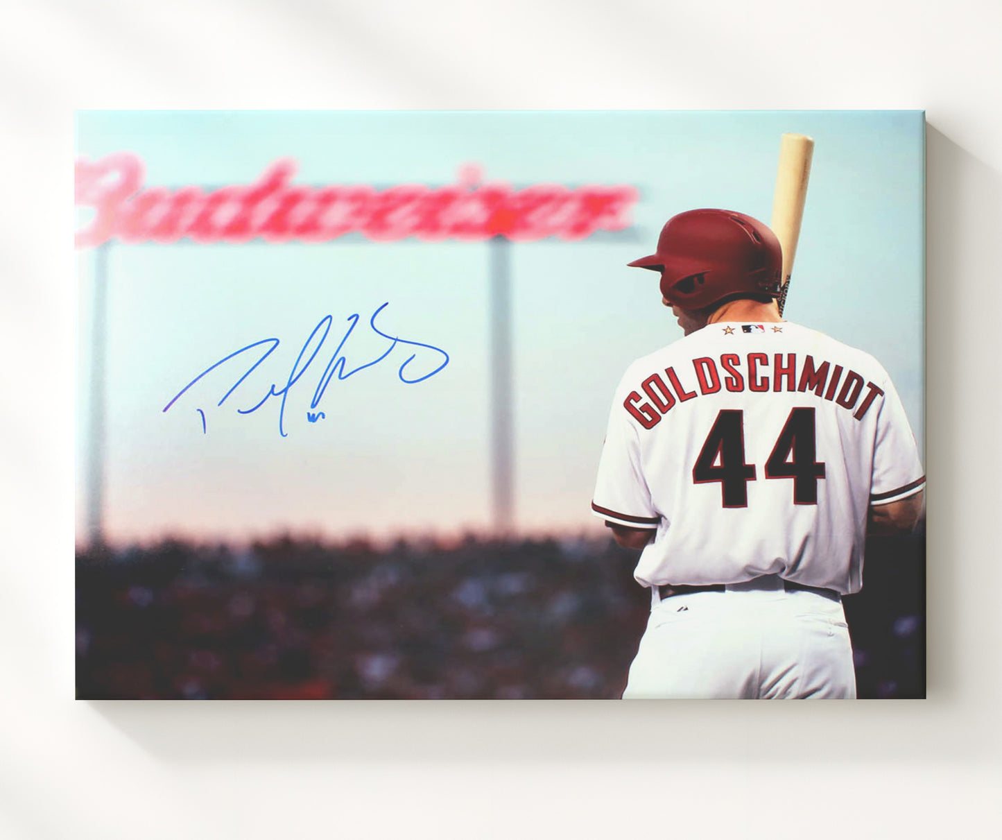Paul Goldschmidt At Bat - Batting Baseball Wall Art 20x24 Canvas wall art print – Baseball Wall Art decor