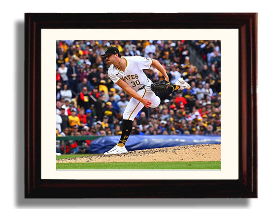 Paul Skenes Heat Seeking Darts - Strikeout Heat Baseball Wall Art 8x10 Beveled Frame wall art print – Baseball Wall Art decor