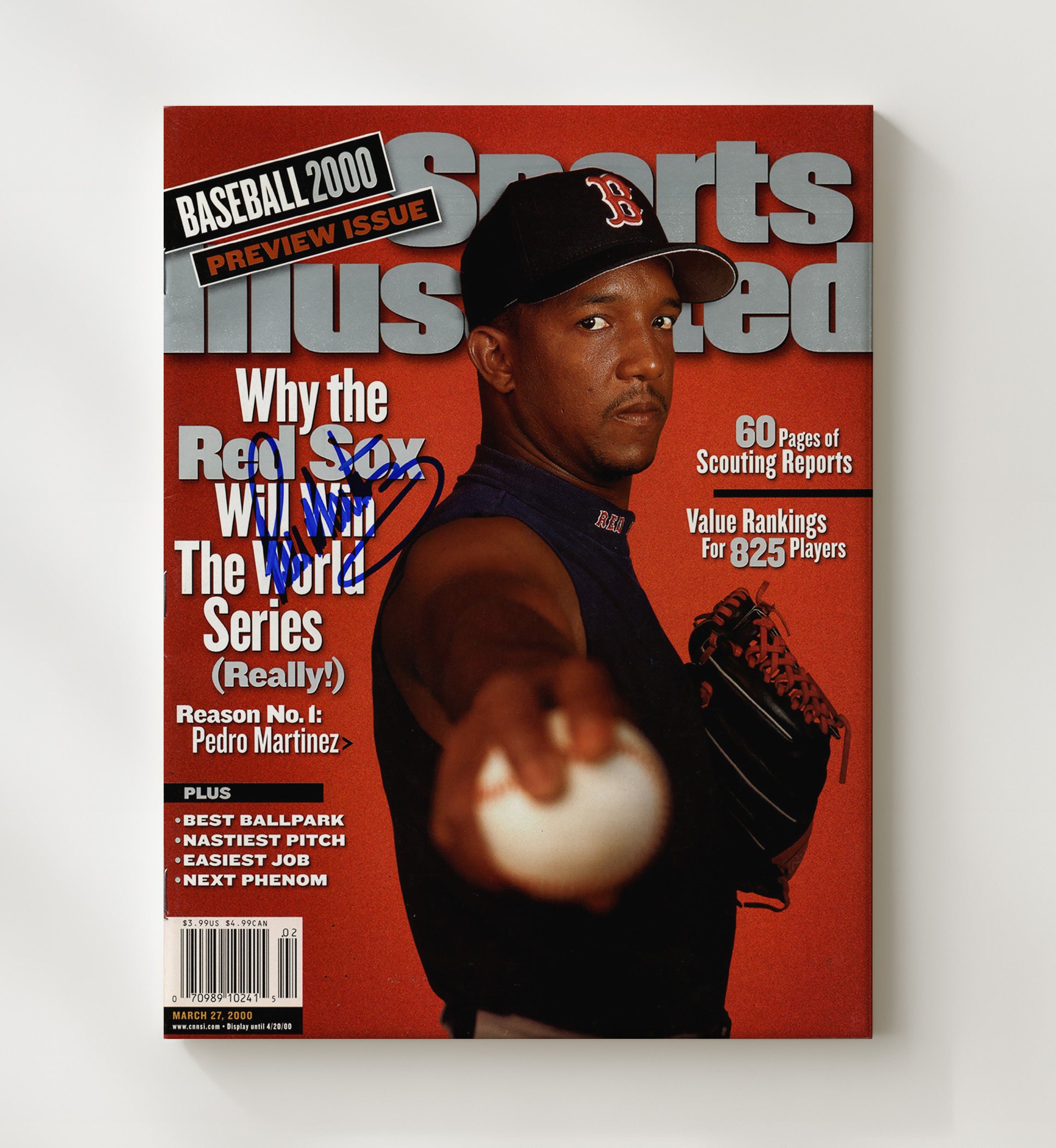 Pedro Martinez - Why the Red Sox Will Win SI Cover 2000 Baseball Wall Art 20x24 Canvas wall art print – Baseball Wall Art decor