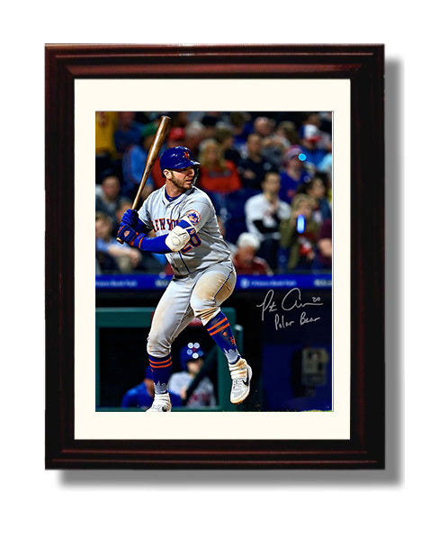 Pete Alonso - New York Legend At Bat Focus Baseball Wall Art 8x10 Beveled Frame wall art print – Baseball Wall Art decor