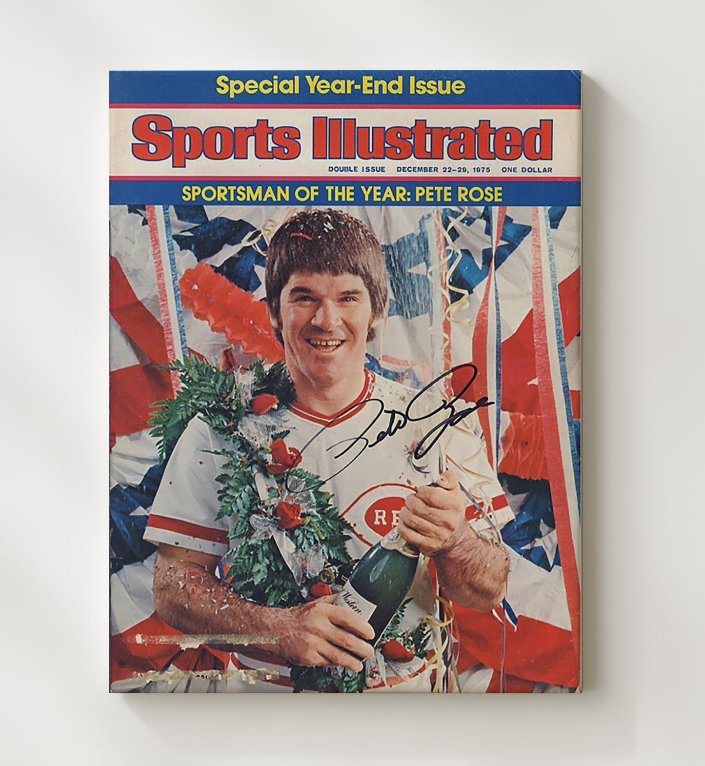 Pete Rose - 1975 SI Cover Sportsman Of The Year Baseball Wall Art 20x24 Canvas wall art print – Baseball Wall Art decor