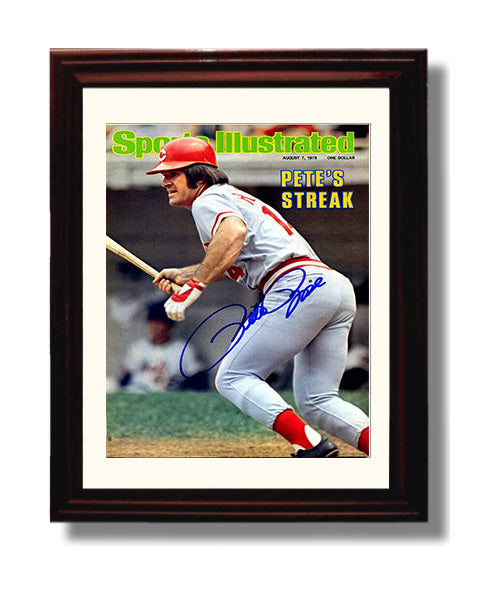 Pete Rose - Cincinnati Baseball Petes Streak 1978 SI Cover Wall Art 8x10 Beveled Frame wall art print – Baseball Wall Art decor