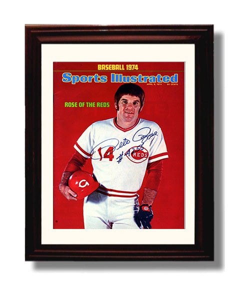 Pete Rose - Rose of the Reds SI Cover Baseball Wall Art 8x10 Beveled Frame wall art print – Baseball Wall Art decor