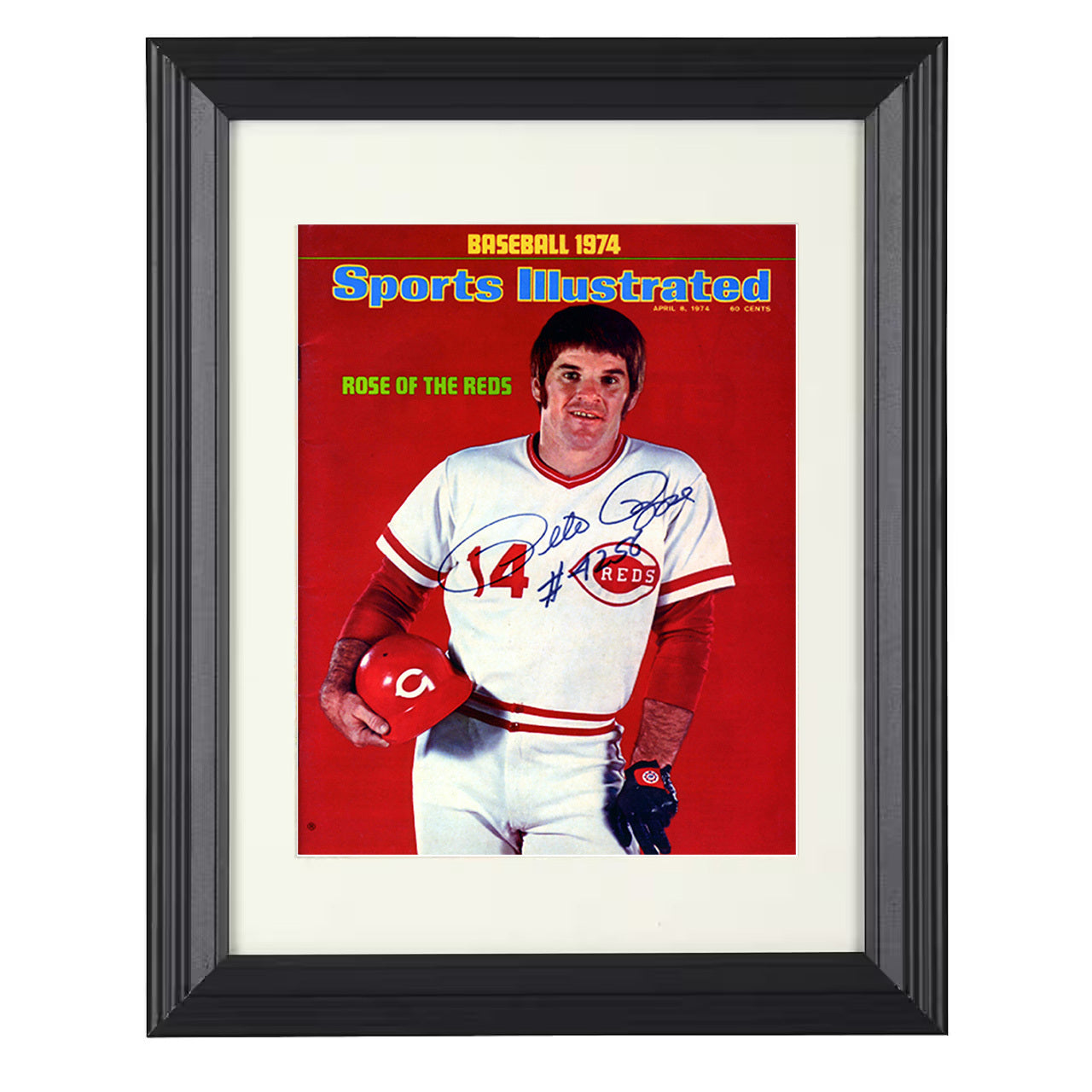 Pete Rose - Rose of the Reds SI Cover 8x10 black beveled framed baseball wall art