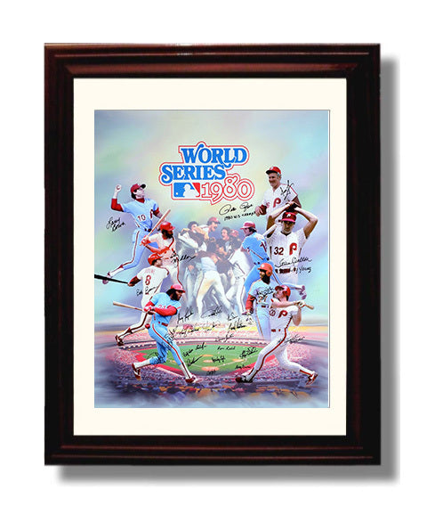 Philadelphia Baseball - 1980 Series Champions Spotlight Wall Art 8x10 Beveled Frame wall art print – Baseball Wall Art decor