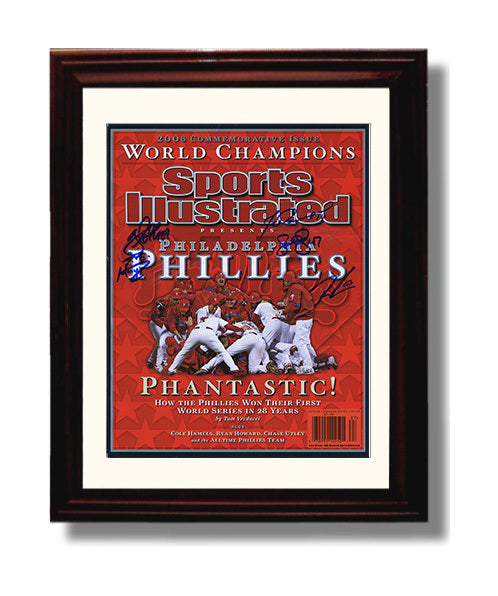 Philadelphia Baseball - 2008 SI Commemorative World Champions Spotlight Wall Art 8x10 Beveled Frame wall art print – Baseball Wall Art decor
