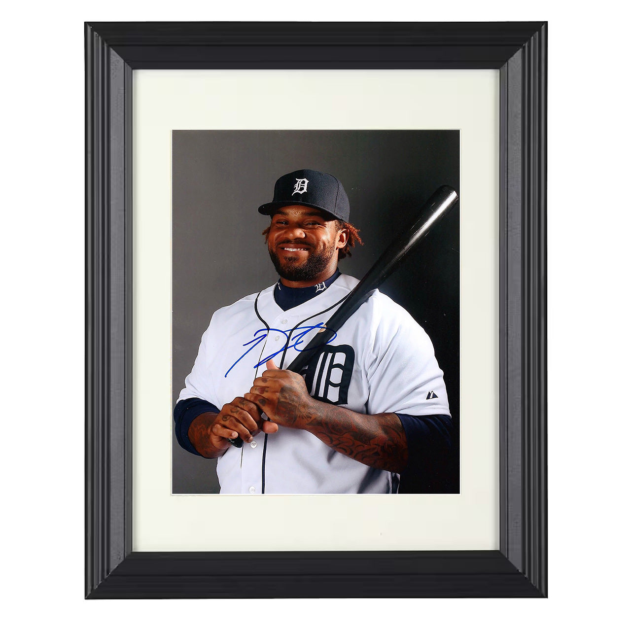 Prince Fielder - Tigers Batting Pose Signed 8x10 black beveled framed baseball wall art