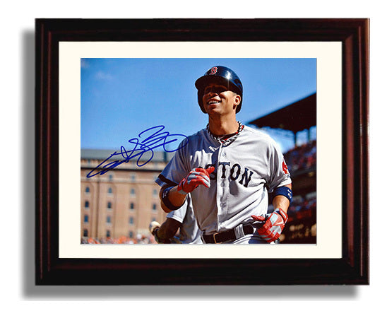 Quintin Berry - Blue Sky Smile Baseball Wall Art 8x10 Beveled Frame wall art print – Baseball Wall Art decor
