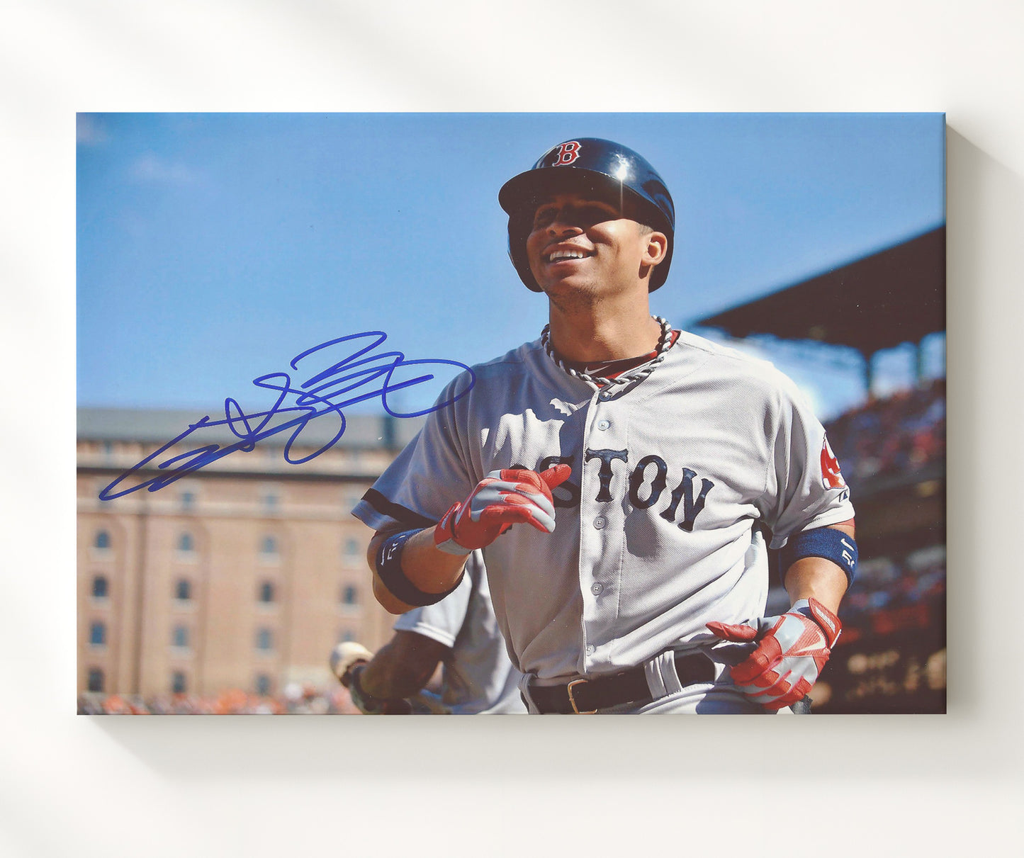 Quintin Berry - Blue Sky Smile Baseball Wall Art 20x24 Canvas wall art print – Baseball Wall Art decor
