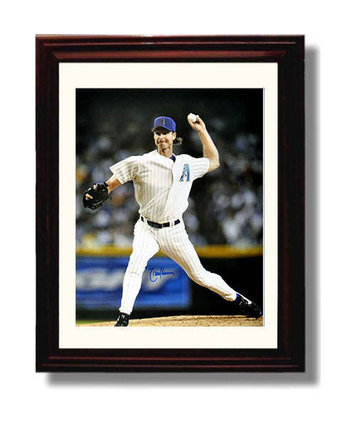 Randy Johnson - Arizona Legend Mid Pitch Power Delivery Baseball Wall Art 8x10 Beveled Frame wall art print – Baseball Wall Art decor