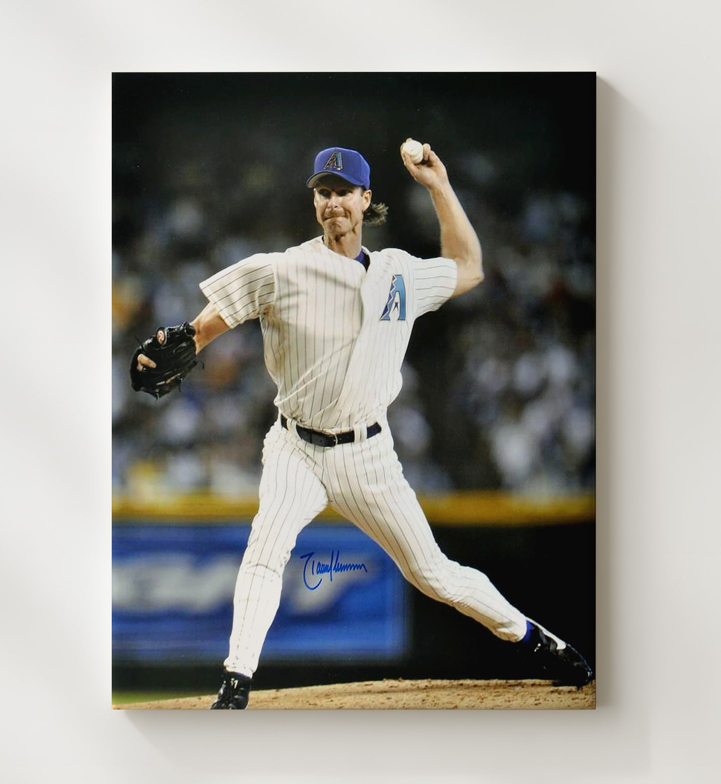 Randy Johnson - Arizona Legend Mid Pitch Power Delivery Baseball Wall Art 20x24 Canvas wall art print – Baseball Wall Art decor