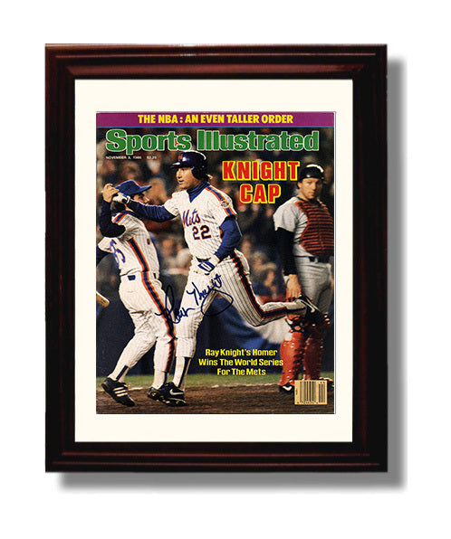 Ray Knight - SI Series winning homer celebration 1986 Baseball Wall Art 8x10 Beveled Frame wall art print – Baseball Wall Art decor