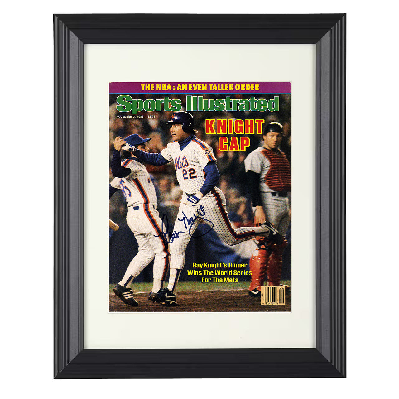 Ray Knight - SI Series winning homer celebration 1986 8x10 black beveled framed baseball wall art