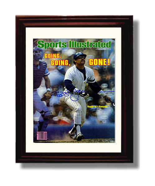 Reggie - Going Gone - Signed SI Cover Baseball Wall Art 8x10 Beveled Frame wall art print – Baseball Wall Art decor