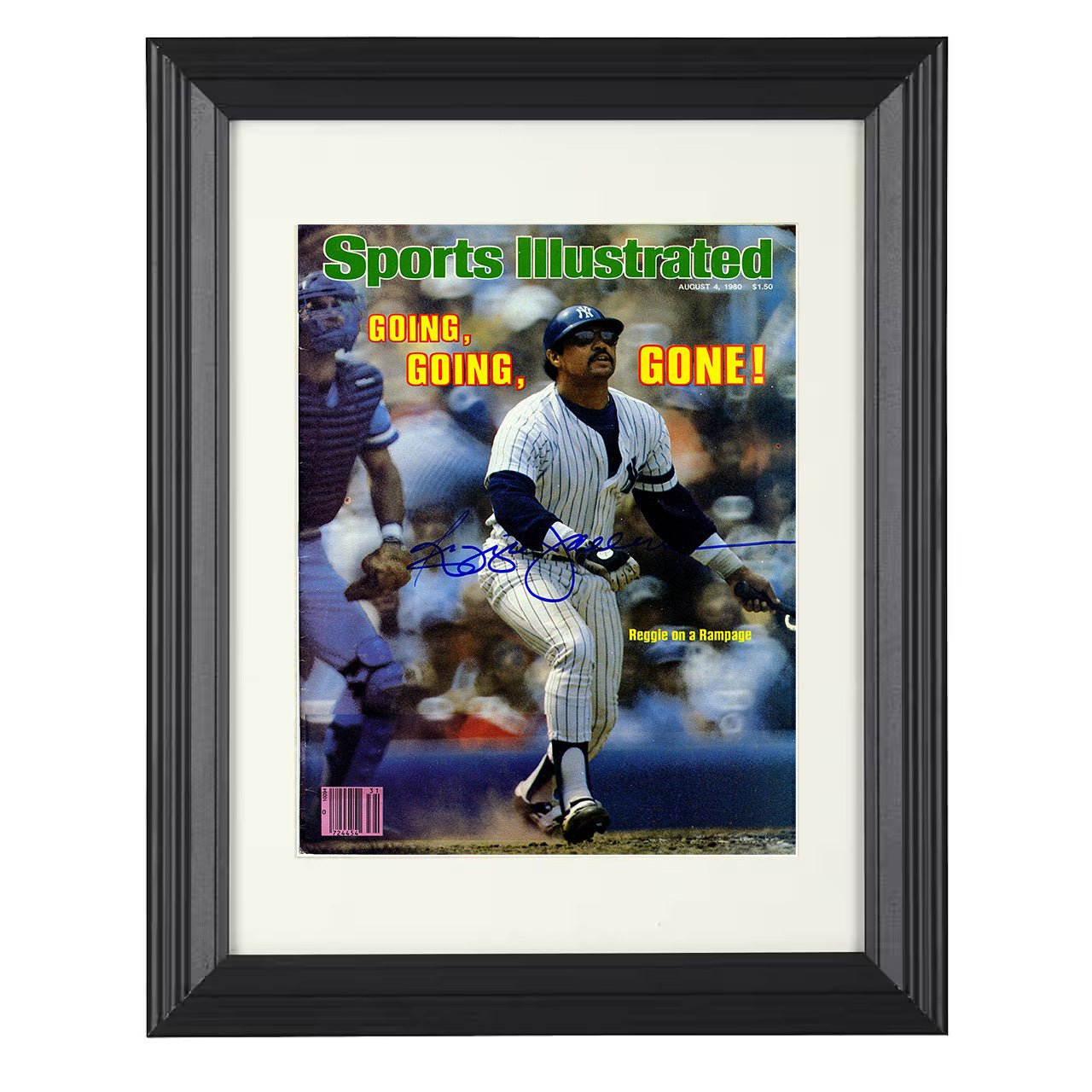Reggie - Going Gone - Signed SI Cover 8x10 black beveled framed baseball wall art