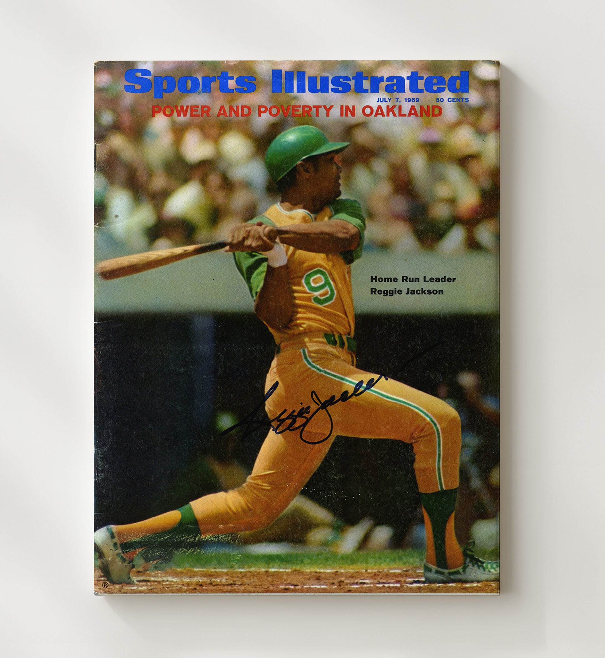 Reggie Jackson - 1969 SI Cover Oakland Legend Home Run Leader Baseball Wall Art 20x24 Canvas wall art print – Baseball Wall Art decor
