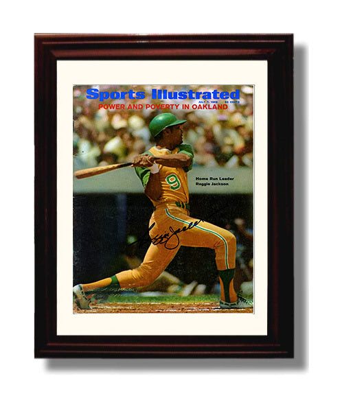 Reggie Jackson - 1969 SI Cover Oakland Legend Home Run Leader Baseball Wall Art 8x10 Beveled Frame wall art print – Baseball Wall Art decor