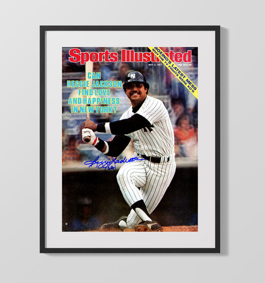 Reggie Jackson - 1977 SI Cover New York Legend Swinging 8x10 Canvas baseball wall art