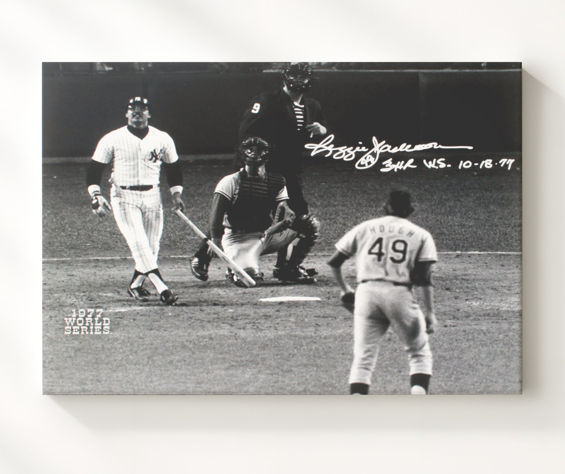 Reggie Jackson - Three Home Run Series Game Baseball Wall Art 20x24 Canvas wall art print – Baseball Wall Art decor