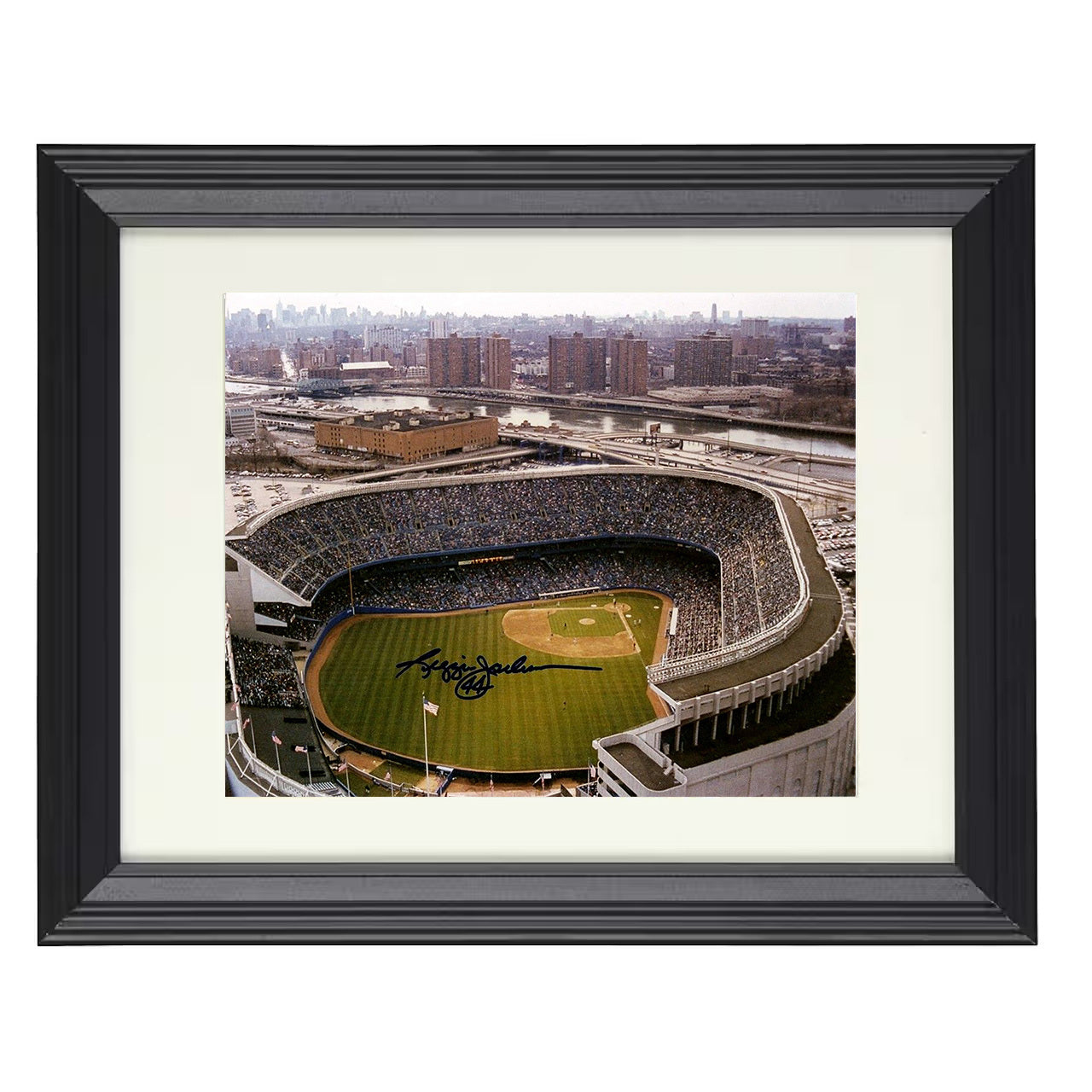 Reggie Jackson - Yankee Stadium Icon 8x10 black beveled framed baseball wall art