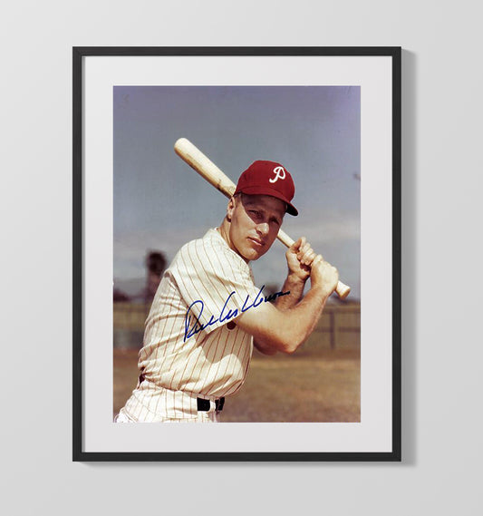 Richie Ashburn - Philadelphia Legend Bat Pose 8x10 Canvas baseball wall art