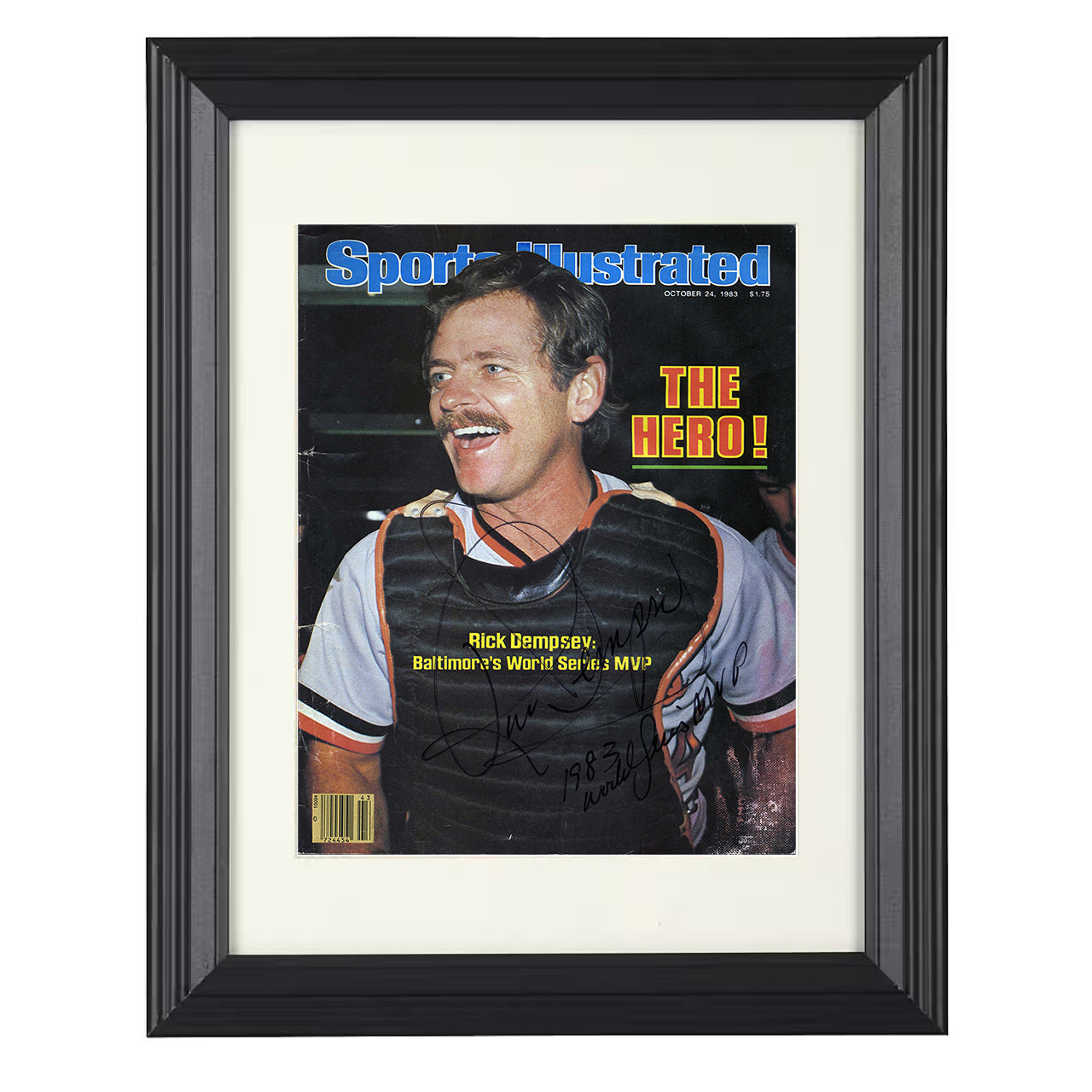 Rick Dempsey - Series Celebration 1983 SI Cover Spotlight 8x10 black beveled framed baseball wall art