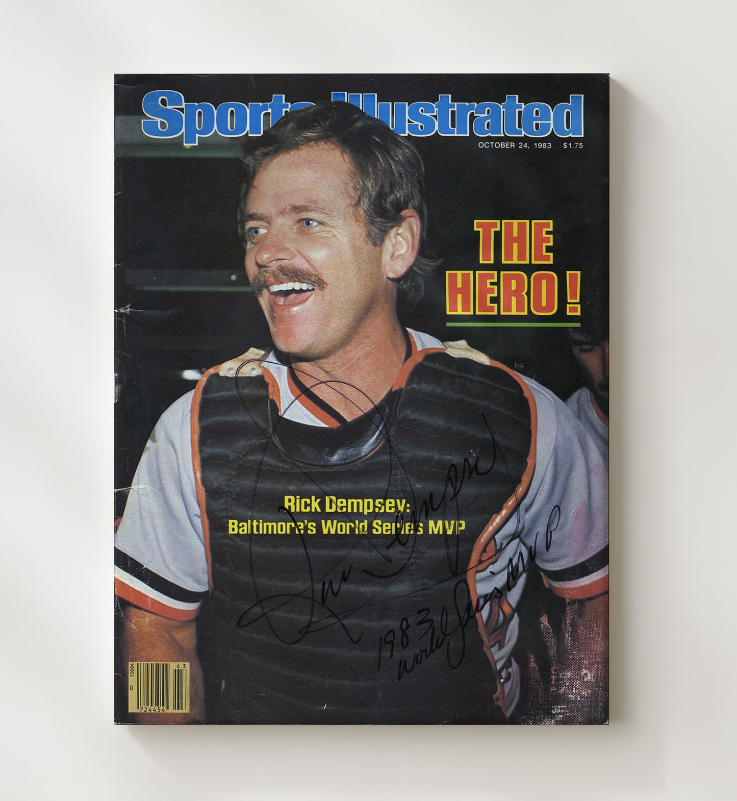 Rick Dempsey - Series Celebration 1983 SI Cover Spotlight Baseball Wall Art 20x24 Canvas wall art print – Baseball Wall Art decor