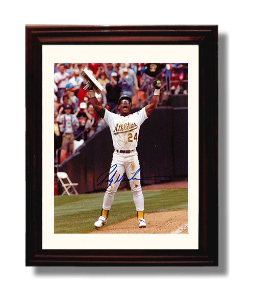 Rickey Henderson - Oakland Legend Stolen Base King Spotlight Baseball Wall Art 8x10 Beveled Frame wall art print – Baseball Wall Art decor