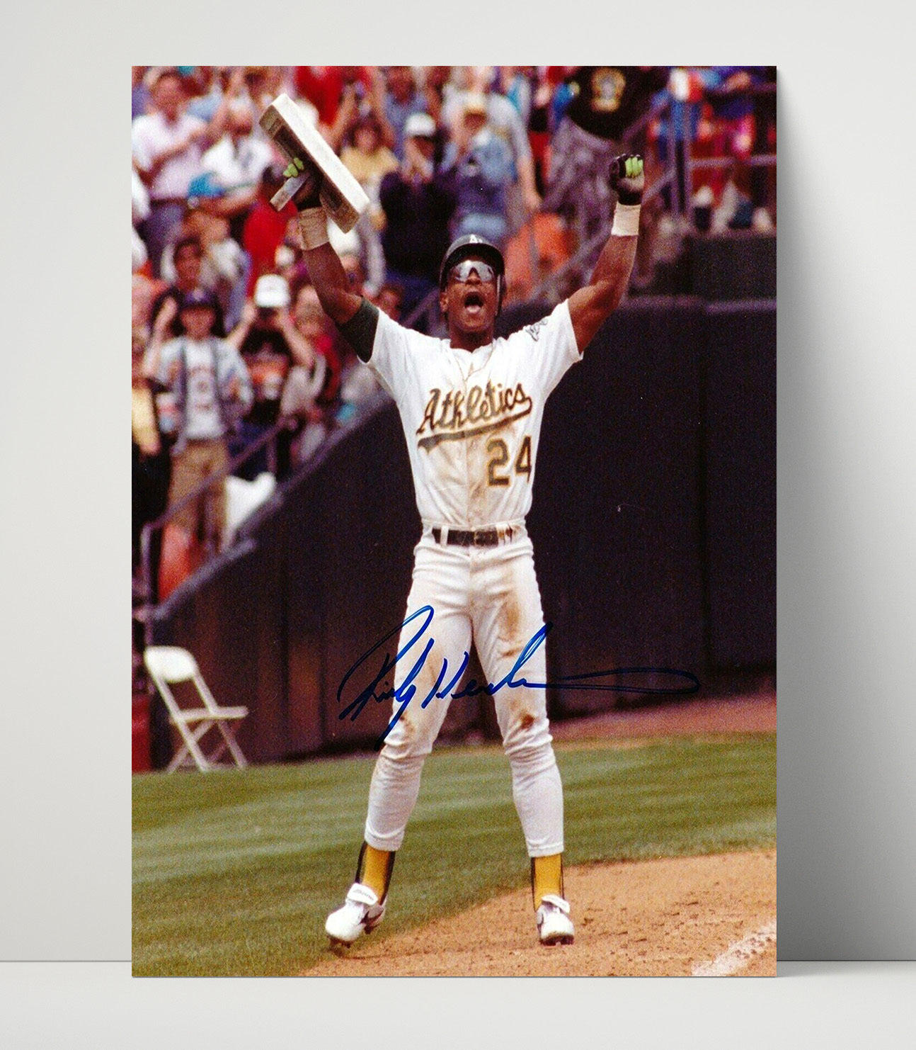 Rickey Henderson - Oakland Legend Stolen Base King Spotlight Baseball Wall Art 16x20 Unframed Print wall art print – Baseball Wall Art decor