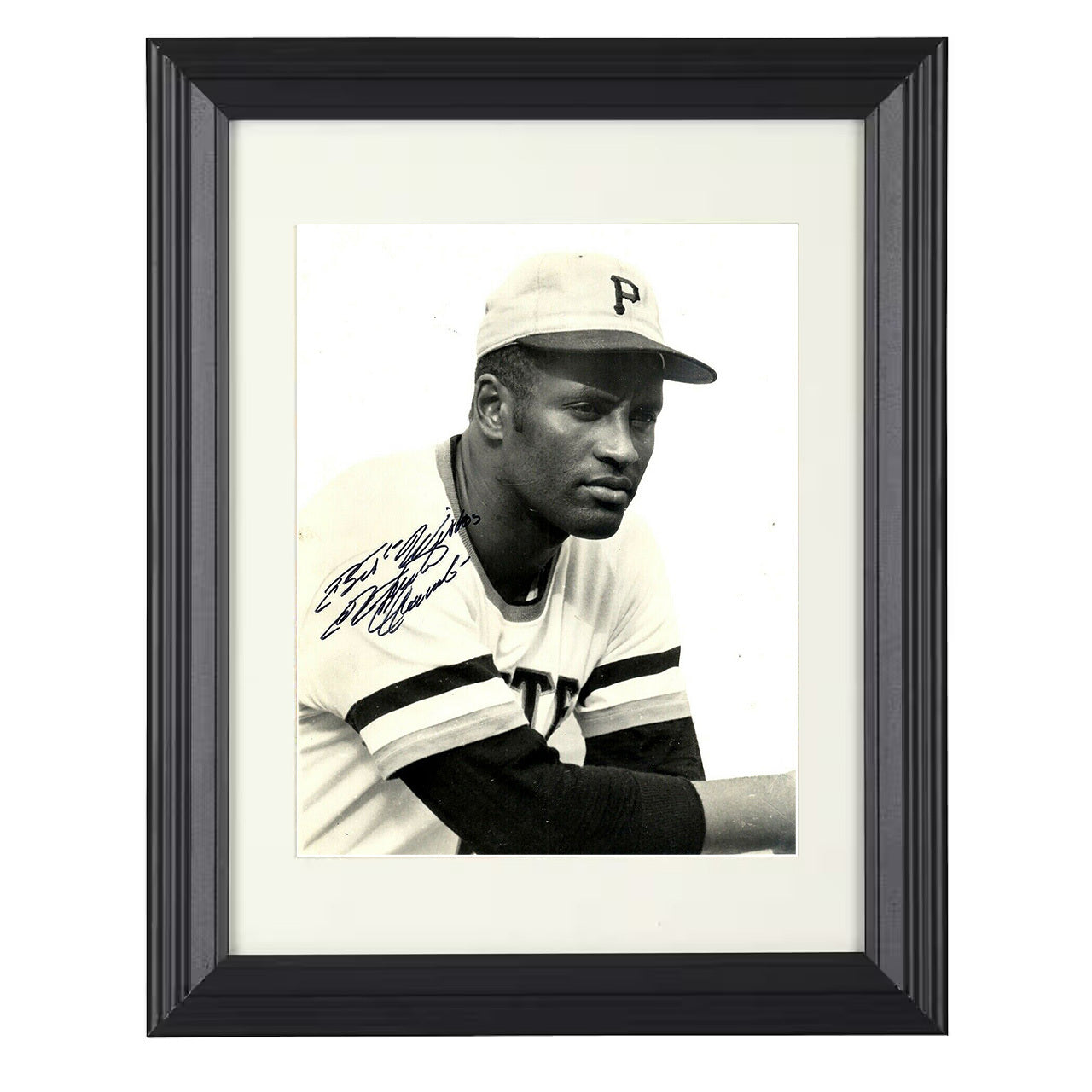 Roberto Clemente - Pittsburgh Legend Classic Portrait Spotlight 8x10 black beveled framed baseball wall art