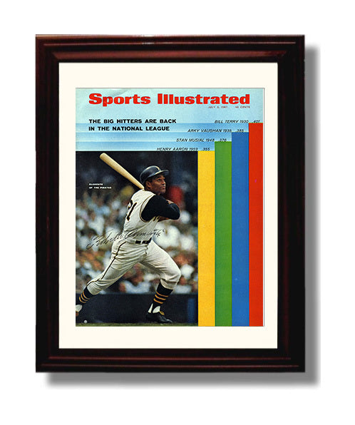 Roberto Clemente - SI Cover Spotlight Baseball Wall Art 8x10 Beveled Frame wall art print – Baseball Wall Art decor