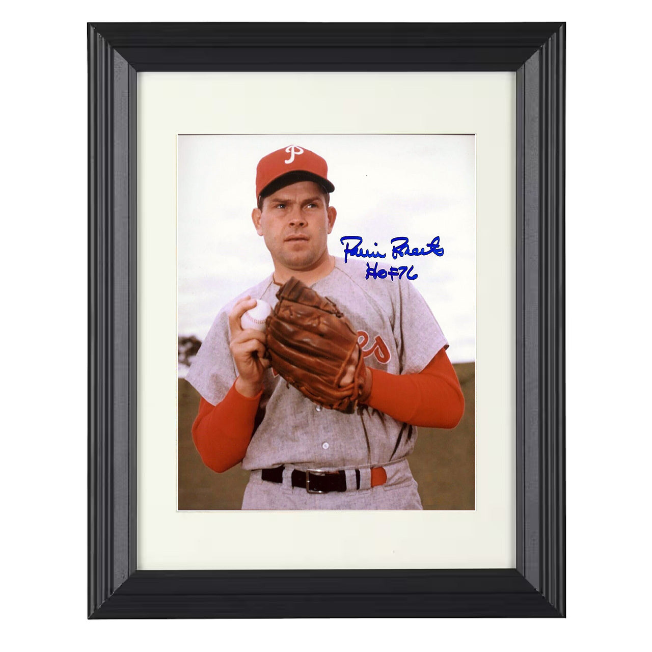 Robin Roberts - Philadelphia Legend Hall Of Fame Pitcher Spotlight 8x10 black beveled framed baseball wall art