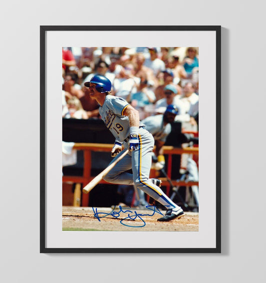 Robin Yount - Milwaukee Legend After The Hit 8x10 Canvas baseball wall art