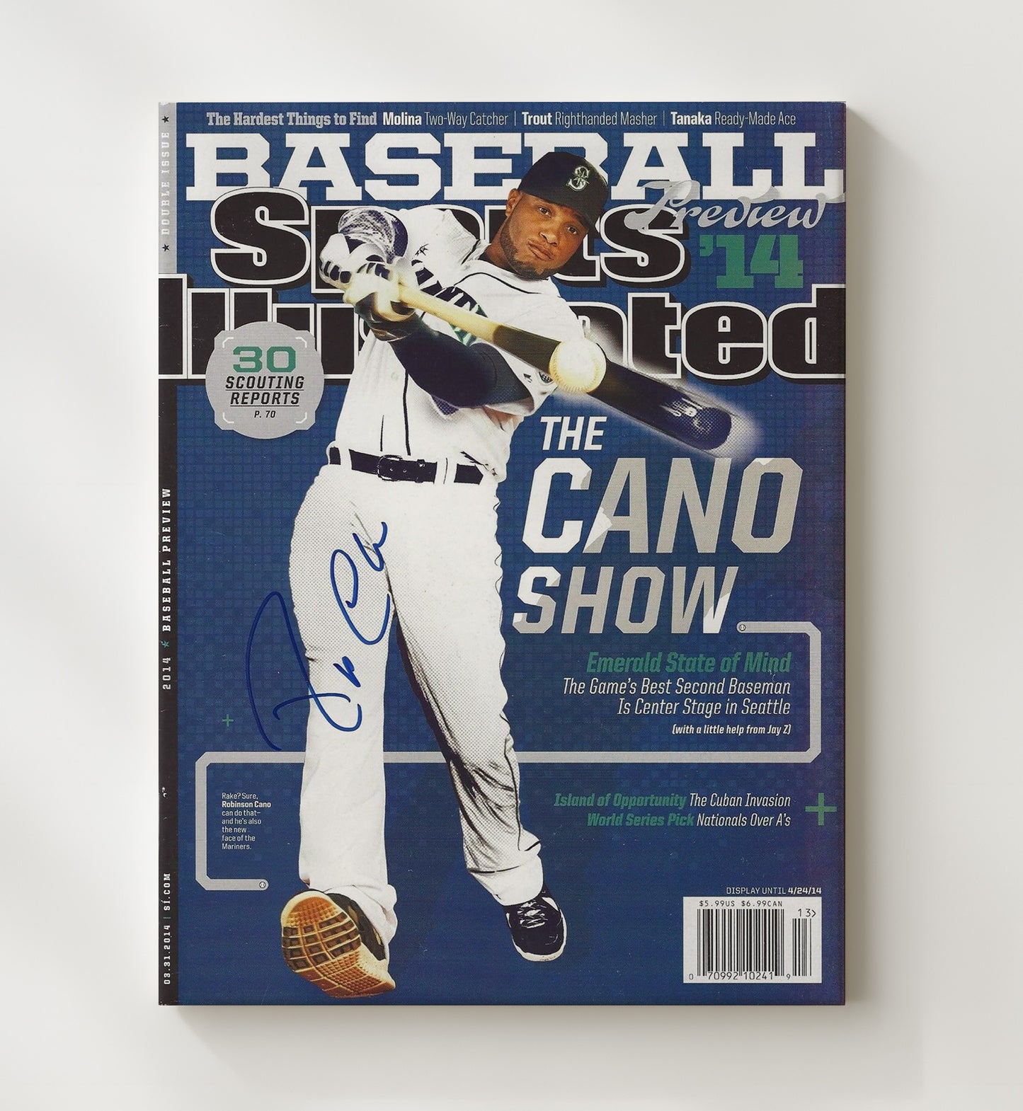 Robinson Cano - Baseball Preview Cano Show SI Cover 2014 Wall Art 20x24 Canvas wall art print – Baseball Wall Art decor