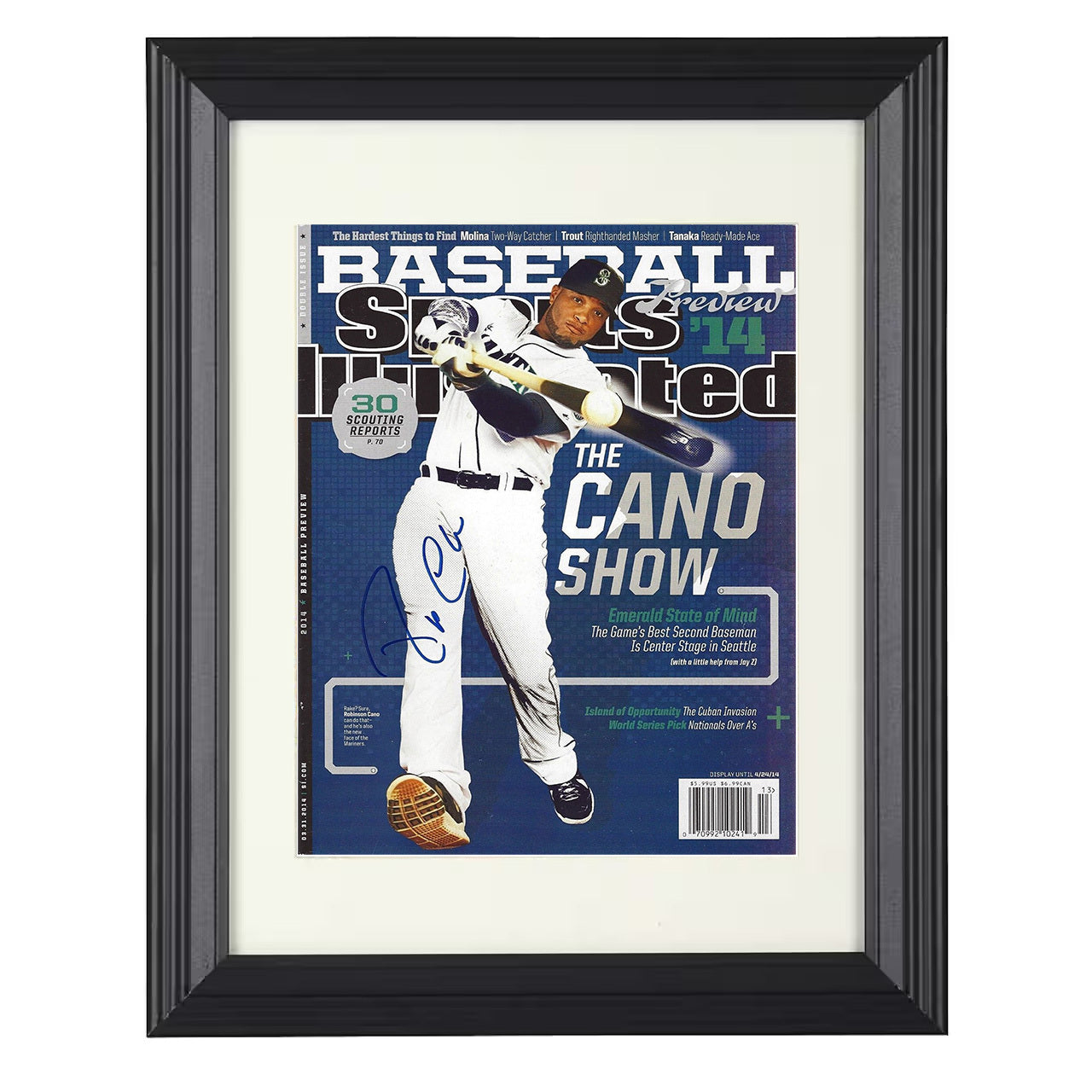 Robinson Cano - Baseball Preview Cano Show SI Cover 2014 8x10 black beveled framed baseball wall art