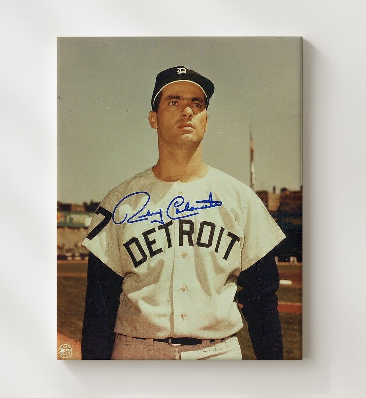 Rocky Colavito - Cleveland Legend Classic Portrait Spotlight Baseball Wall Art 20x24 Canvas wall art print – Baseball Wall Art decor