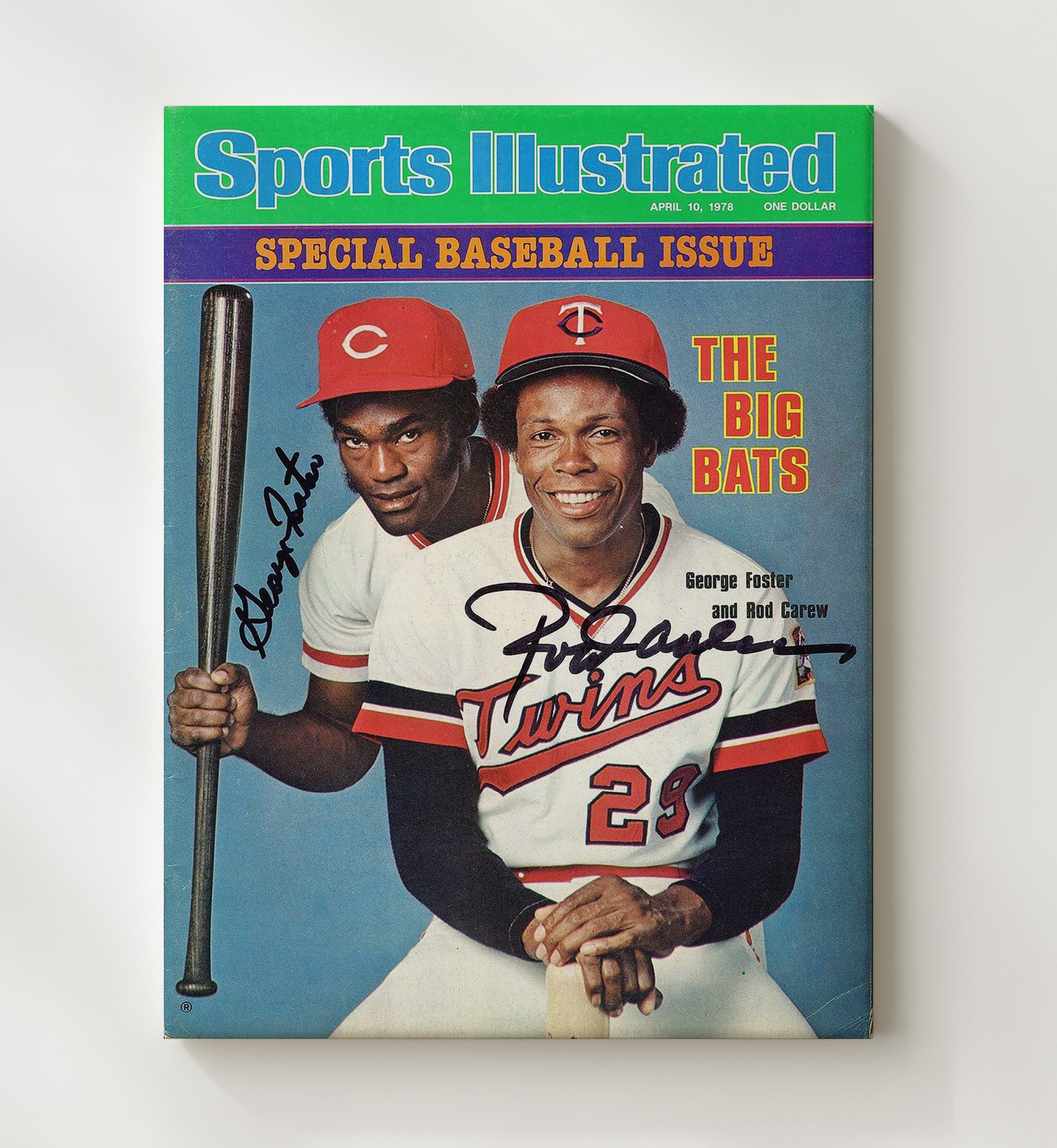 Rod Carew and George Foster - Sports Illustrated Big Bats Cover Baseball Wall Art 20x24 Canvas wall art print – Baseball Wall Art decor
